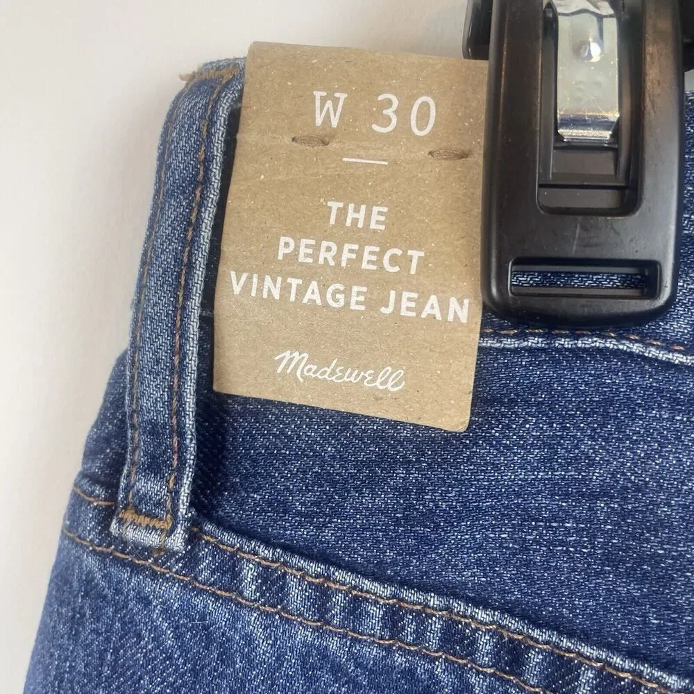 NWT Madewell‎ The Perfect Vintage Jean Gray Sparkle Trim W30